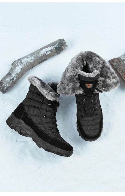 Hexton® Men's Winter Boots by Avenue Finds & Co. NYC: Waterproof High-Top Plush Lined Snow Boots with Superior Grip for Winter Hikes & Slippery Black Ice