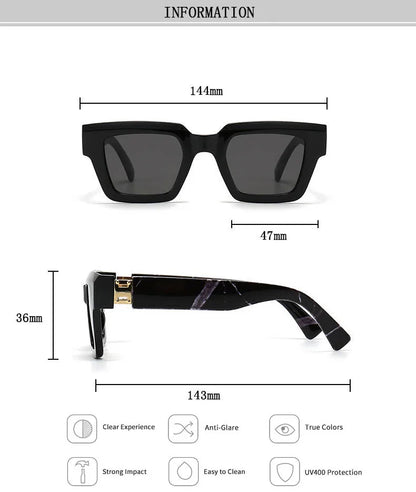 2024 Square Sunglasses Women Trendy New Sunglasses For Men Vintage Fashion Glasses Retro Lunette Soleil Femme Sonnenbrille Damen