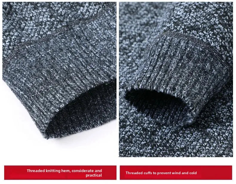 Fleeceknit® - Knitted Half-Polo Turtle Neck Sweater