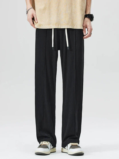 The Santander Dailywear Sweatpants by AvenueFinds Madrid: Lightweight. Breathable. Icy Silk Feel. Drawstring Waist. Pleated. Stretchy.