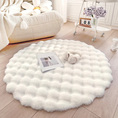 skorten® Skysoftia: Plush & Puffy Chic 3D Waves-Textured Area Rug for Modern Home Décor