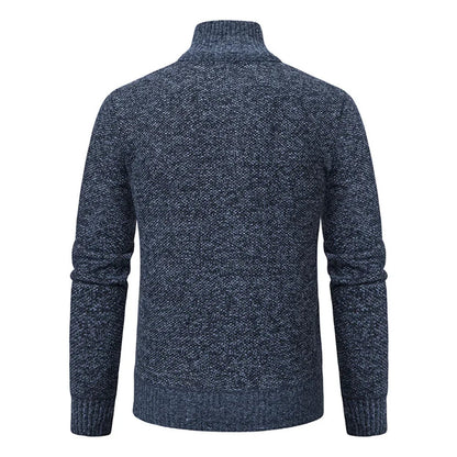 Fleeceknit® - Knitted Half-Polo Turtle Neck Sweater