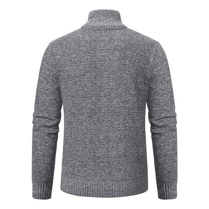 Fleeceknit® - Knitted Half-Polo Turtle Neck Sweater