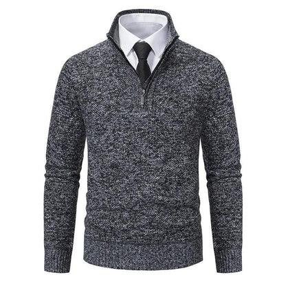 Fleeceknit® - Knitted Half-Polo Turtle Neck Sweater