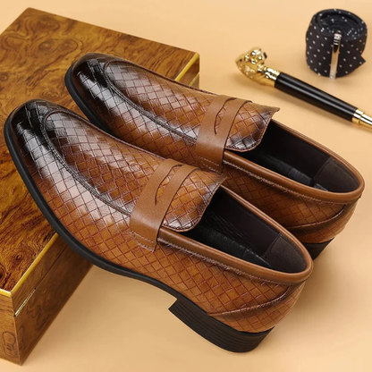 Valenzi Weave Leather Loafers